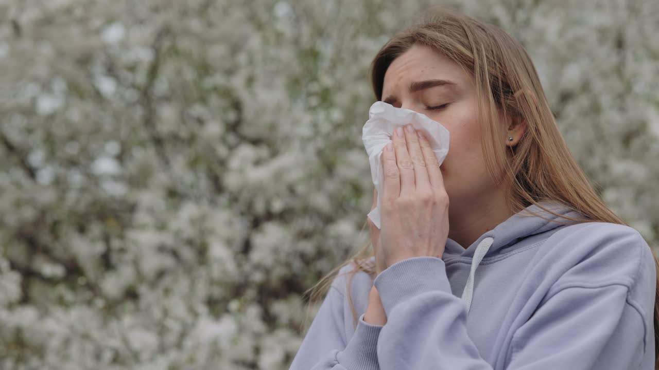 Woman with Tissue in Springtime