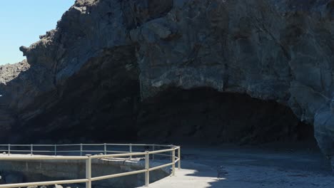 cave of achbinico in candelaria, tenerife in panning shot