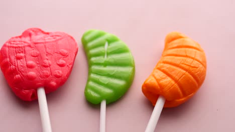 colorful fruit lollipops