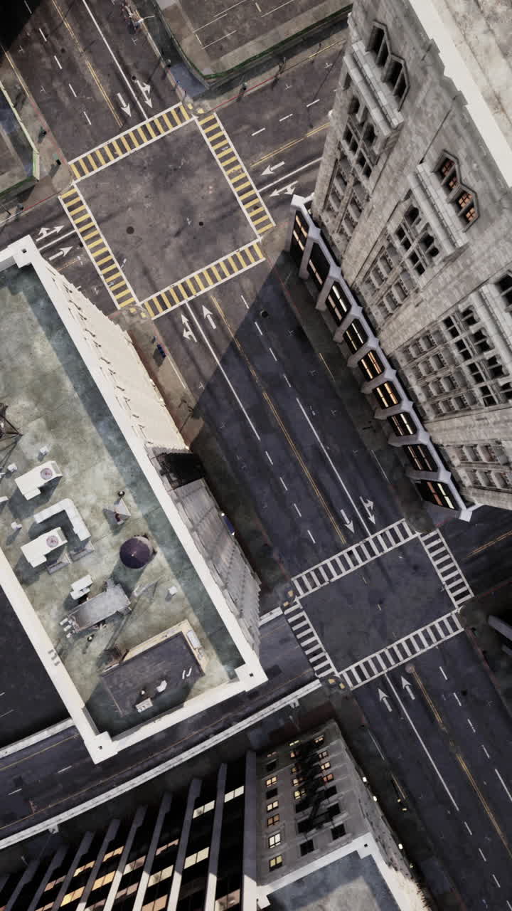 vista aérea de la intersección de la ciudad y los edificios