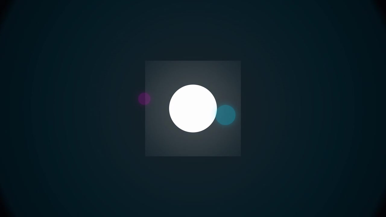 Abstract Motion Graphic of Glowing White Circle and Lens Flare