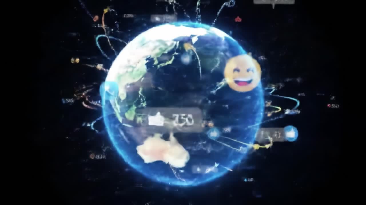 A Dynamic Visualization of Global Connectivity: Understanding the Interactions Across Continents Through Digital Communication Metrics and Emoticons