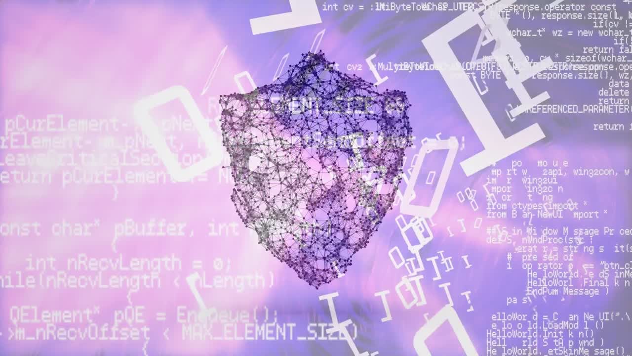 방패와 글로브에 대한 데이터 처리의 애니메이션