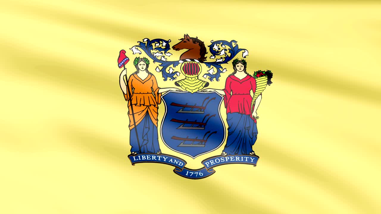Grande bandiera animata in loop del New Jersey