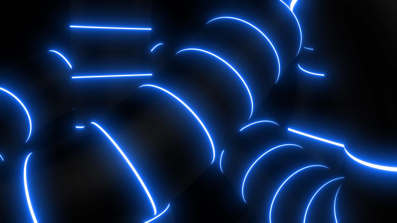 Abstract Neon Lines in a Dark Tunnel