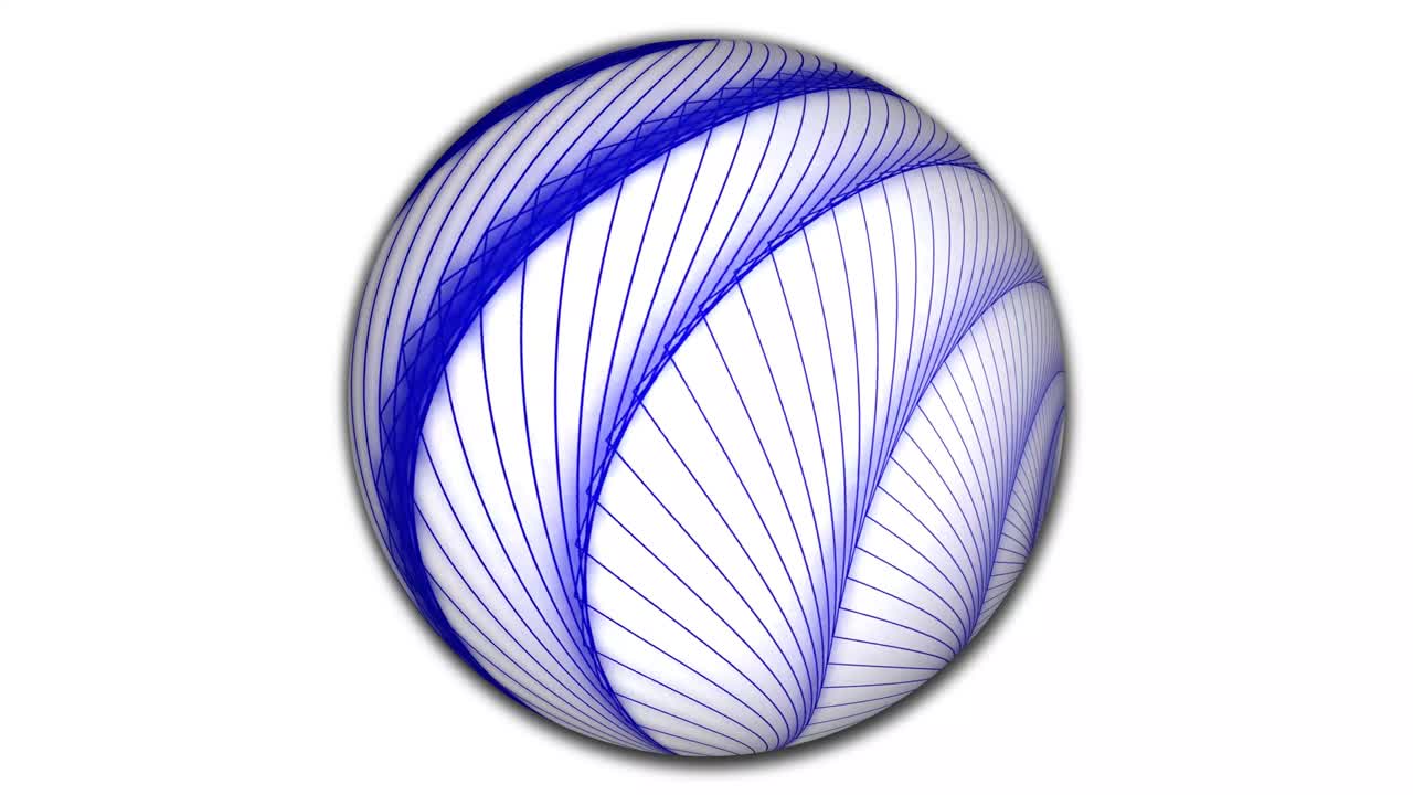 Geometric abstract line attached on a sphere. Geometric sphere globe isolate on white.