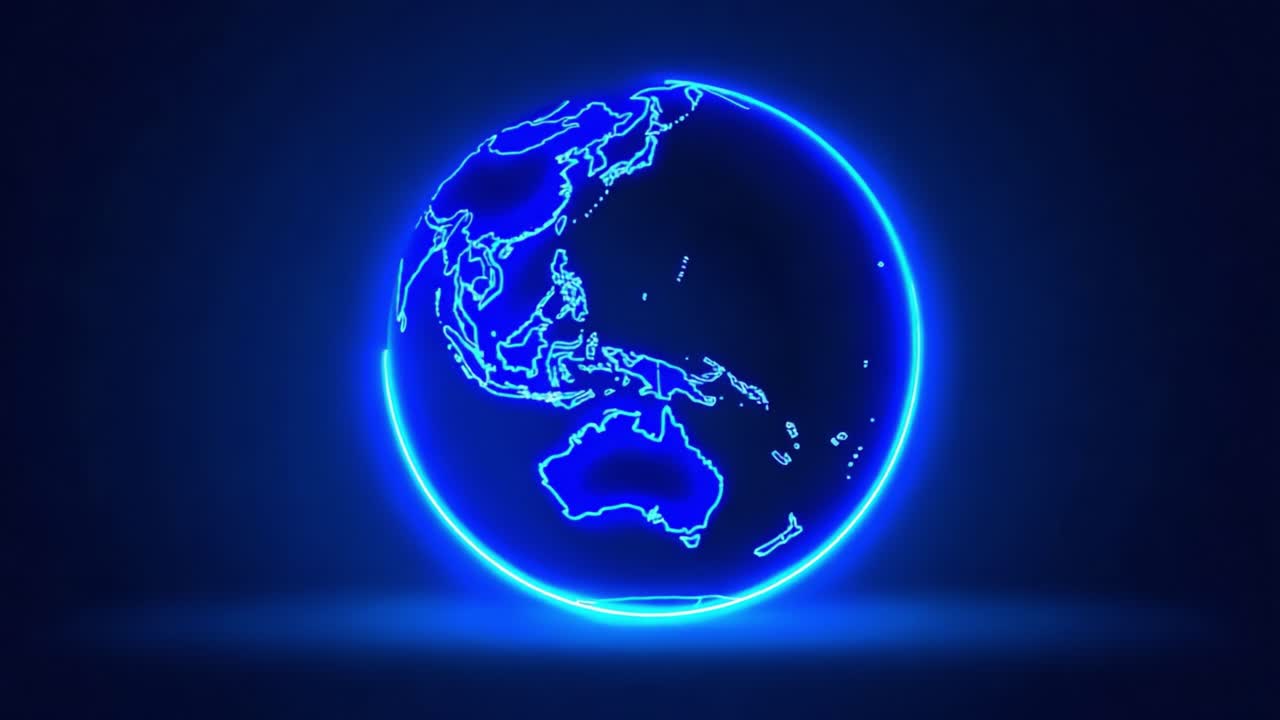 A Vibrant Glowing Blue Earth: An Artistic Interpretation of the Planet Showcasing Geographic Features Against a Dark Background for a Captivating Visual Experience