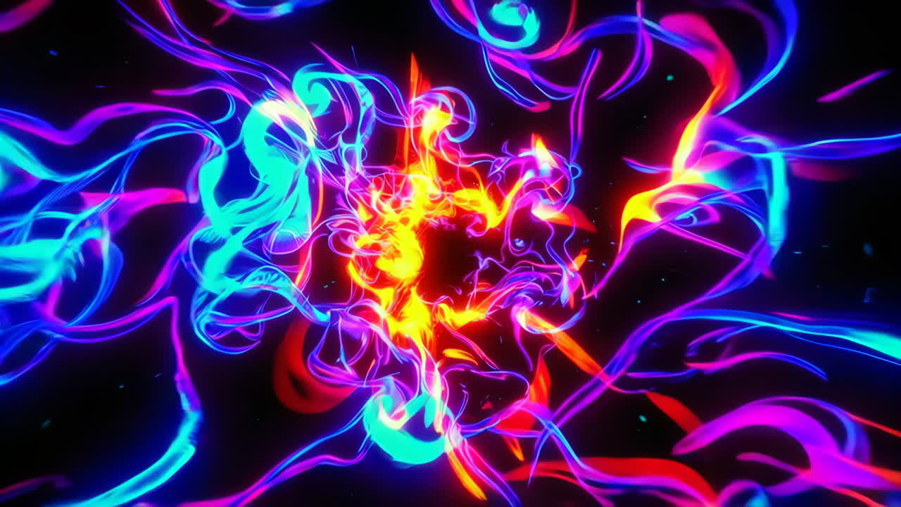 Abstract Colorful Glowing Swirls