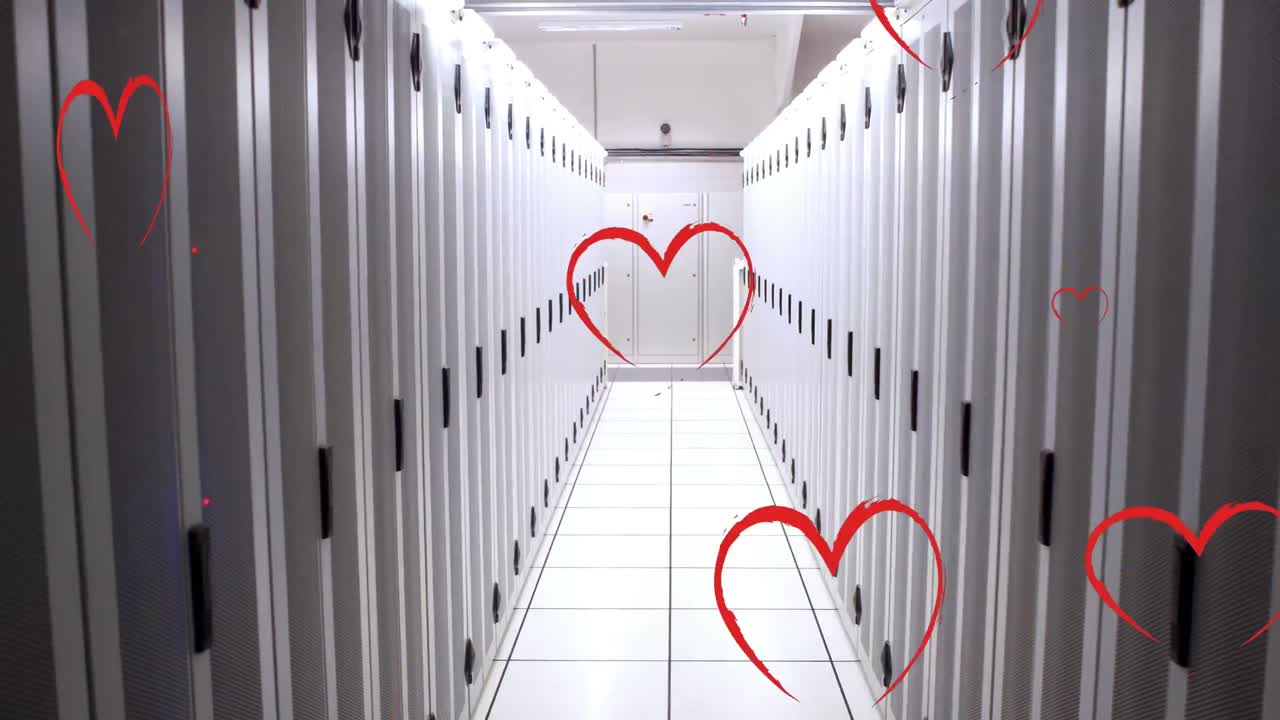 서버 에서 떨어지는 심장의 애니메이션