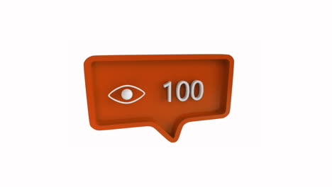 icono de vista con un número creciente en las redes sociales