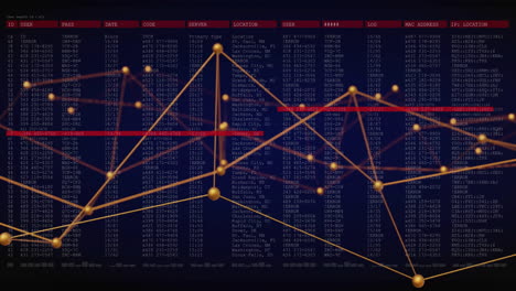 animation of digital data processing and connections over dark background