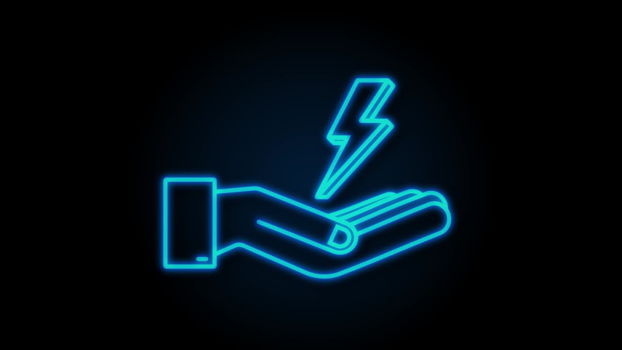 el rayo de neón en las manos. el rayo de trueno, la experiencia en los rayos.