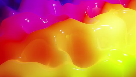 stylish abstract looped background, changing surface of soft translucent material like jelly. creative soft bright 3d bg with inner glow for festive events 4k. red orange yellow gradient.