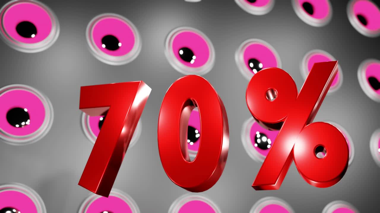 venta roja 70 por ciento de descuento promoción en el fondo del altavoz de pared renderización 3d