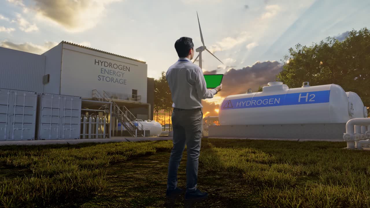 수소 에너지 저장 시설과 사업가