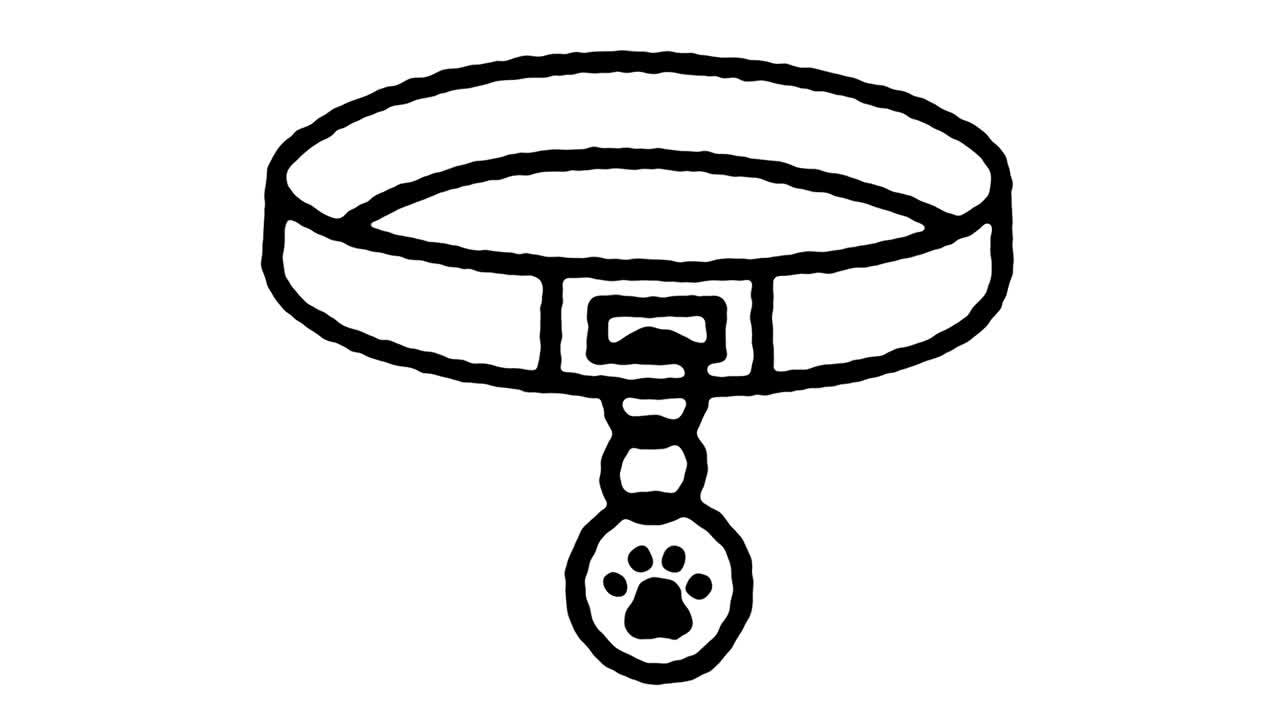 개 태그 스케치 라인 아이콘 애니메이션