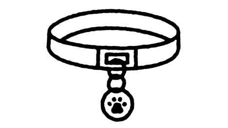 animación del icono de la línea de dibujo de la etiqueta del perro