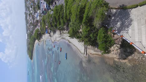 drone flying over puerto plata beach n dominican republic