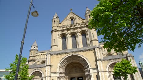 static exterior of st anne's cathedral, belfast situated in northern ireland