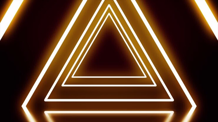 Abstract Glowing Neon Triangle Background