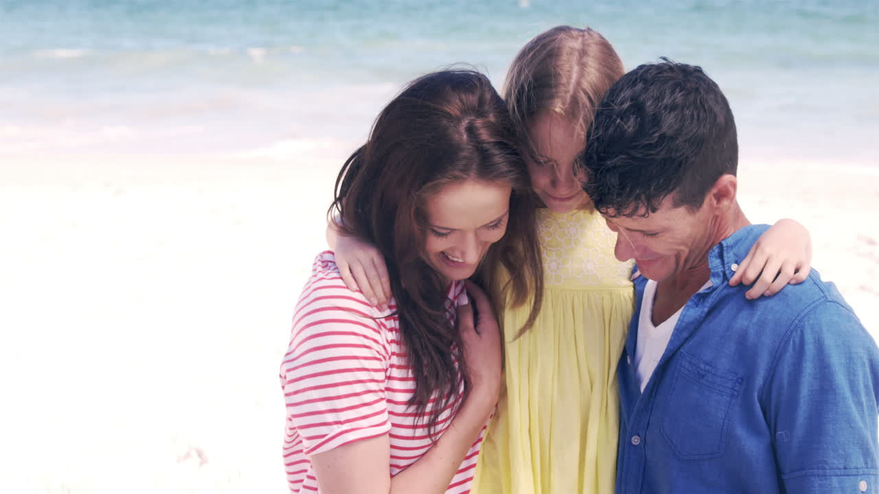 사랑스러운 가족이 셀카를 찍고