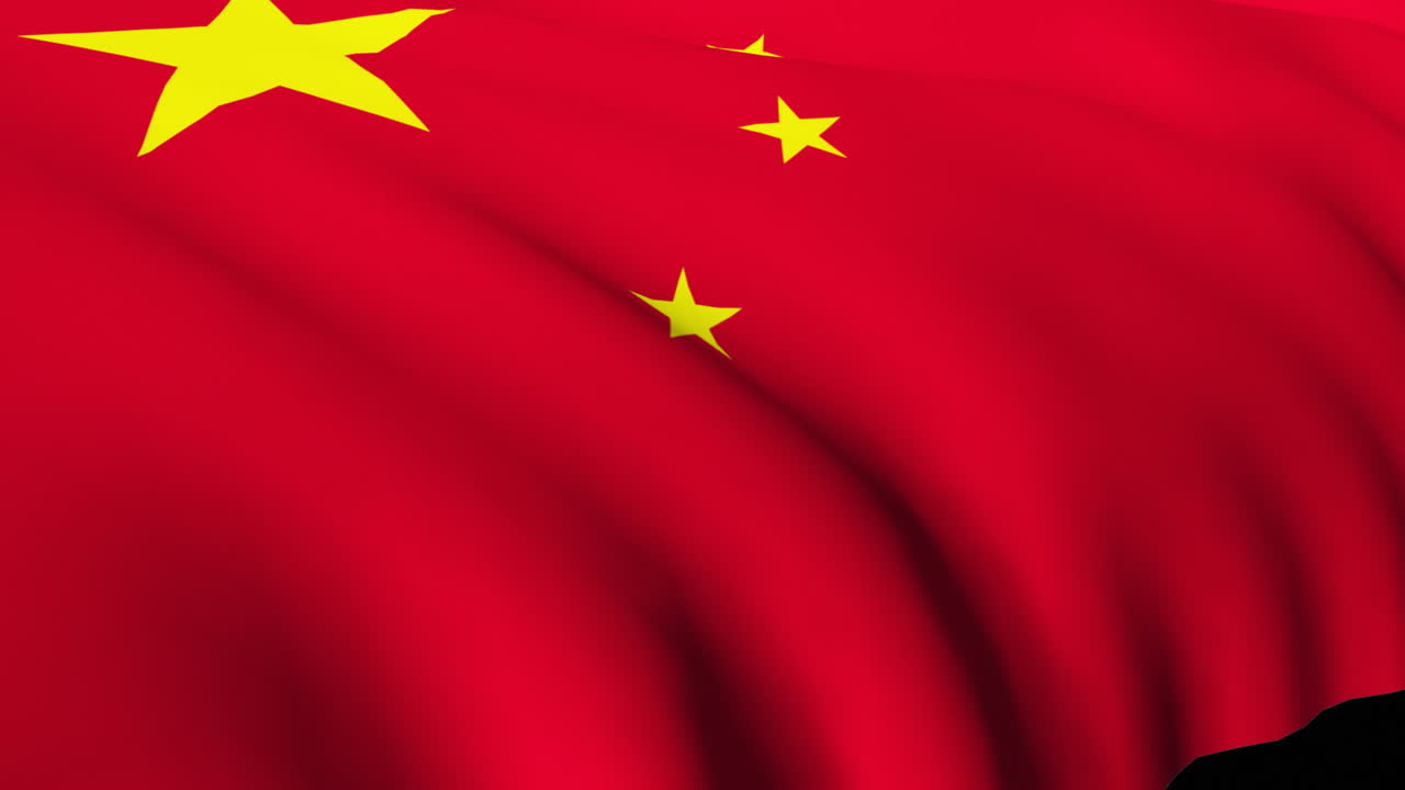 renderização 3d da bandeira chinesa