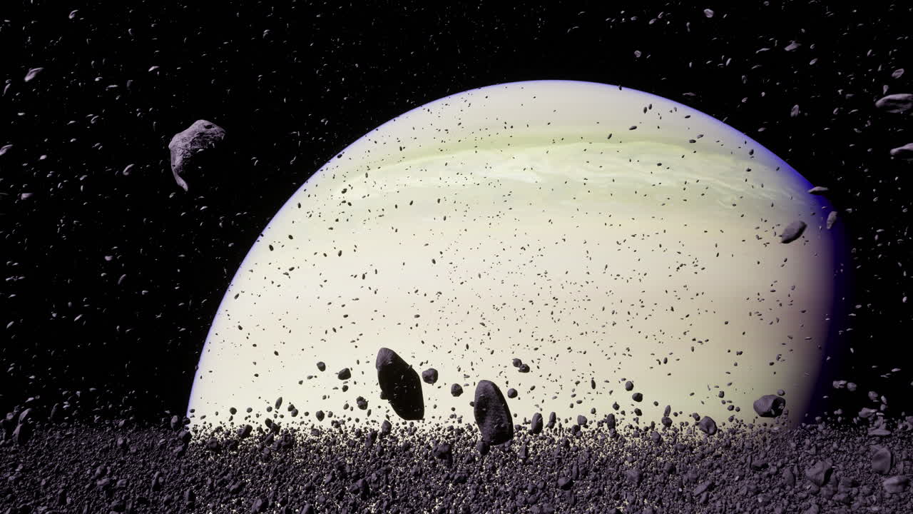 Vast expanse of space filled with celestial bodies and an illuminated planet