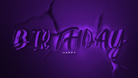 Celebrating-in-style-vibrant-purple-Happy-Birthday-text-on-cracked-wall