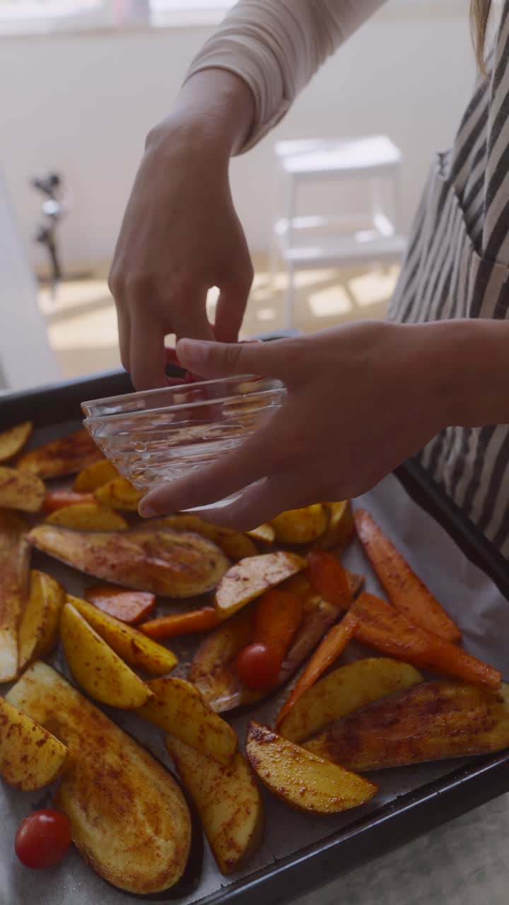 preparación de verduras asadas
