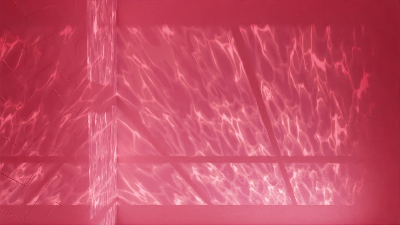 빨간색으로 표시된 평온함: 수영장 표면의 수직에 있는 빛 패턴