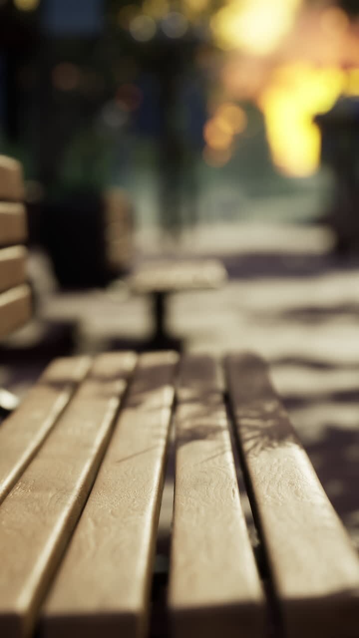 Primo piano di una panchina di legno in un parco