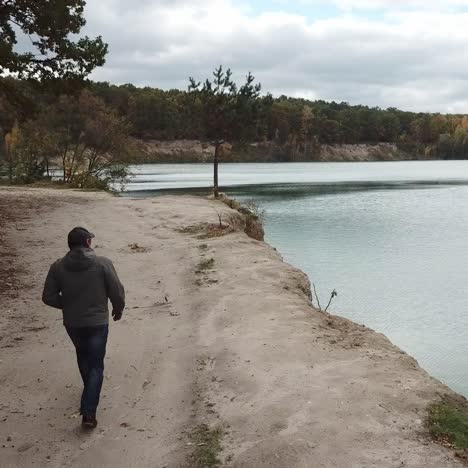 man walking on nature