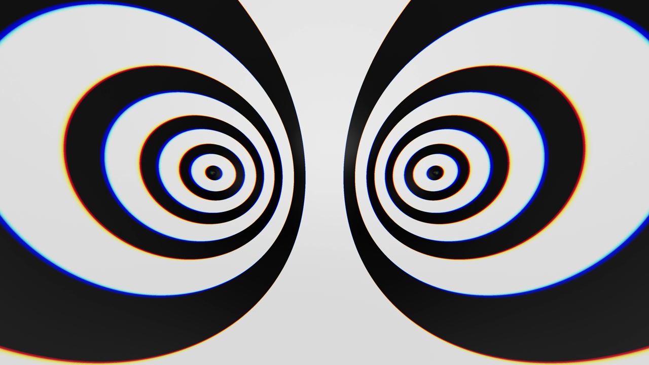 Black and White Hypnotic Spiral Abstract Background with Chromatic Aberration