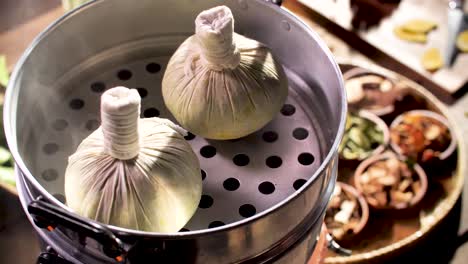 de la fabricación de compresas de hierbas, ingrediente de cerca