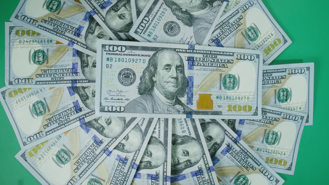 el dólar en el tocadiscos. el dólar girar girar. girar, hacer el diseño de la forma del círculo