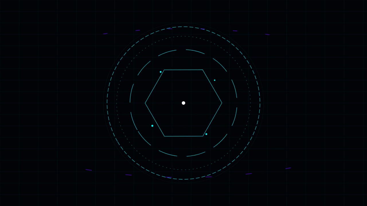 Abstract Digital Hexagon HUD Interface Animation