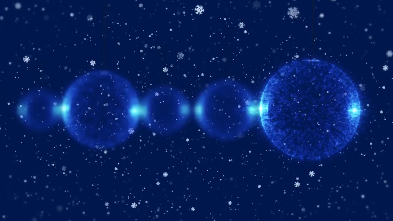 파란색 배경에 움직이는 거품과 눈의 애니메이션