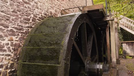 close up on a section of hydraulic wheel from a water mill