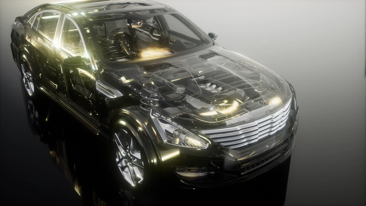 motor y otras partes visibles en el coche