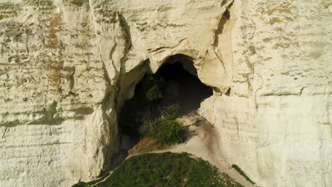 white cliff cave