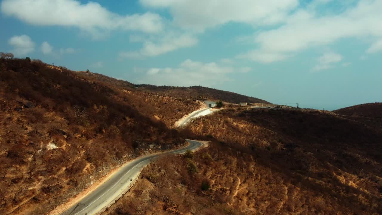 Aerial view of the stunning Dhofar Mountains in Oman. Explore the beauty of this highland region. Watch now!