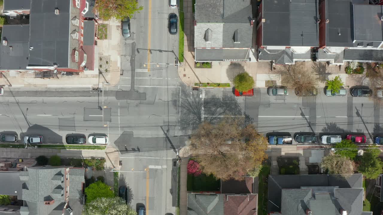 도시 미국에서 도시 거리의 하향식 공중