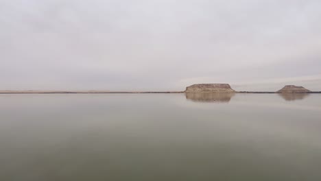 a view of a river in the night cloudy day, wide shot, arc shot