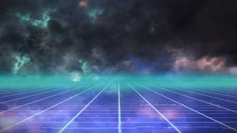 animation of with fireworks over grid
