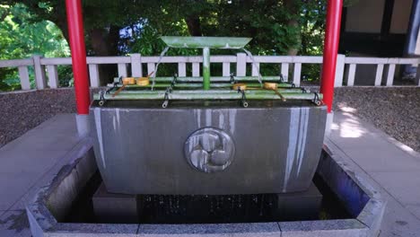 hei shrine chozuya, shinto water ablution pavilion, tokyo city, japan