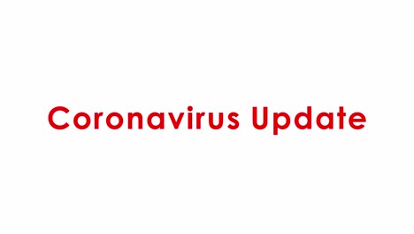 coronavirus update text typography red color animation smooth on white background