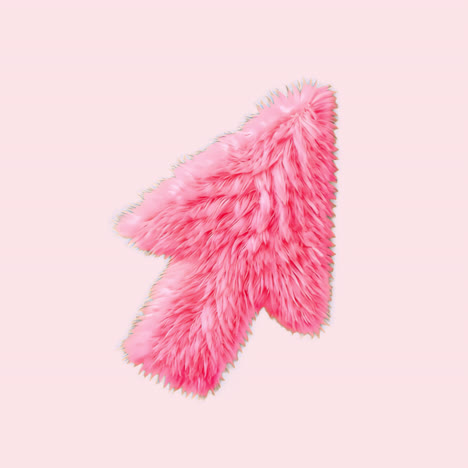 pink fluffy cursor animation isolated asset, transparent 4k video, alpha channel, prores 4444
