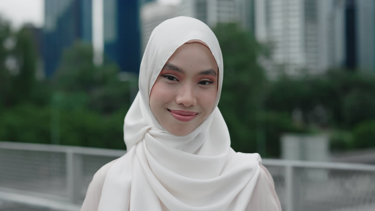 Woman in Hijab Portrait in City