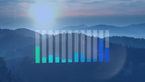 animation of data processing over landscape