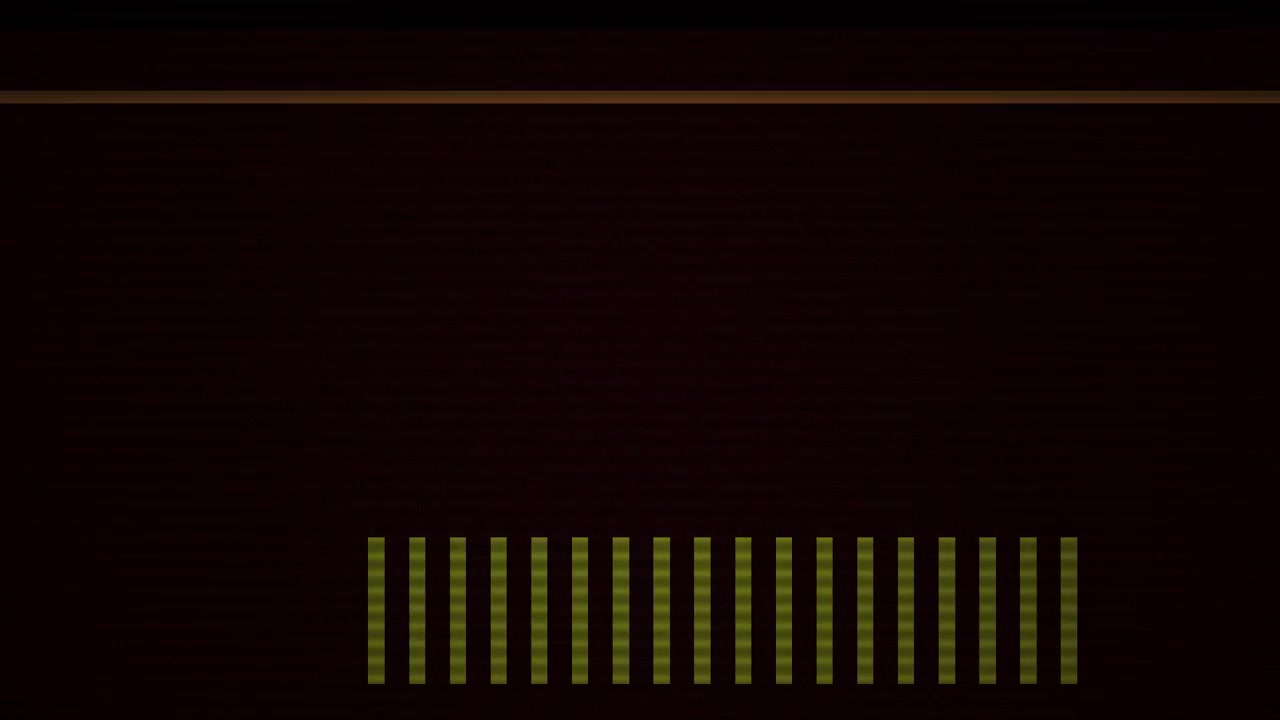 Digital Audio Spectrum Analyzer Bars Pulsing on Dark Background